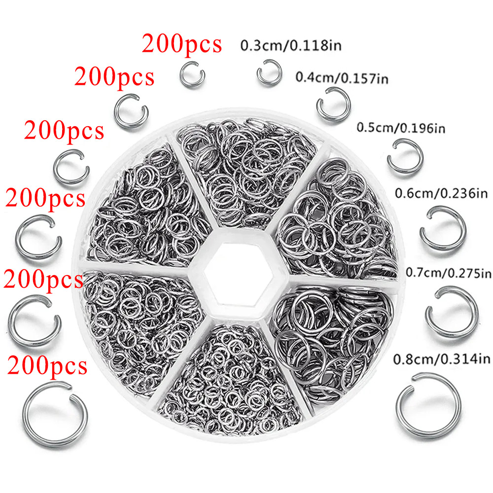 Jewelry Making Closed Jump Rings - 1200pcs Stainless Steel Jump Rings&Split Rings