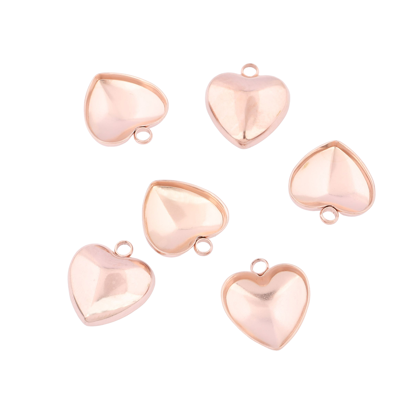 Jewelry Making Tray - 20pcs Stainless Steel 12mm Heart Pointback