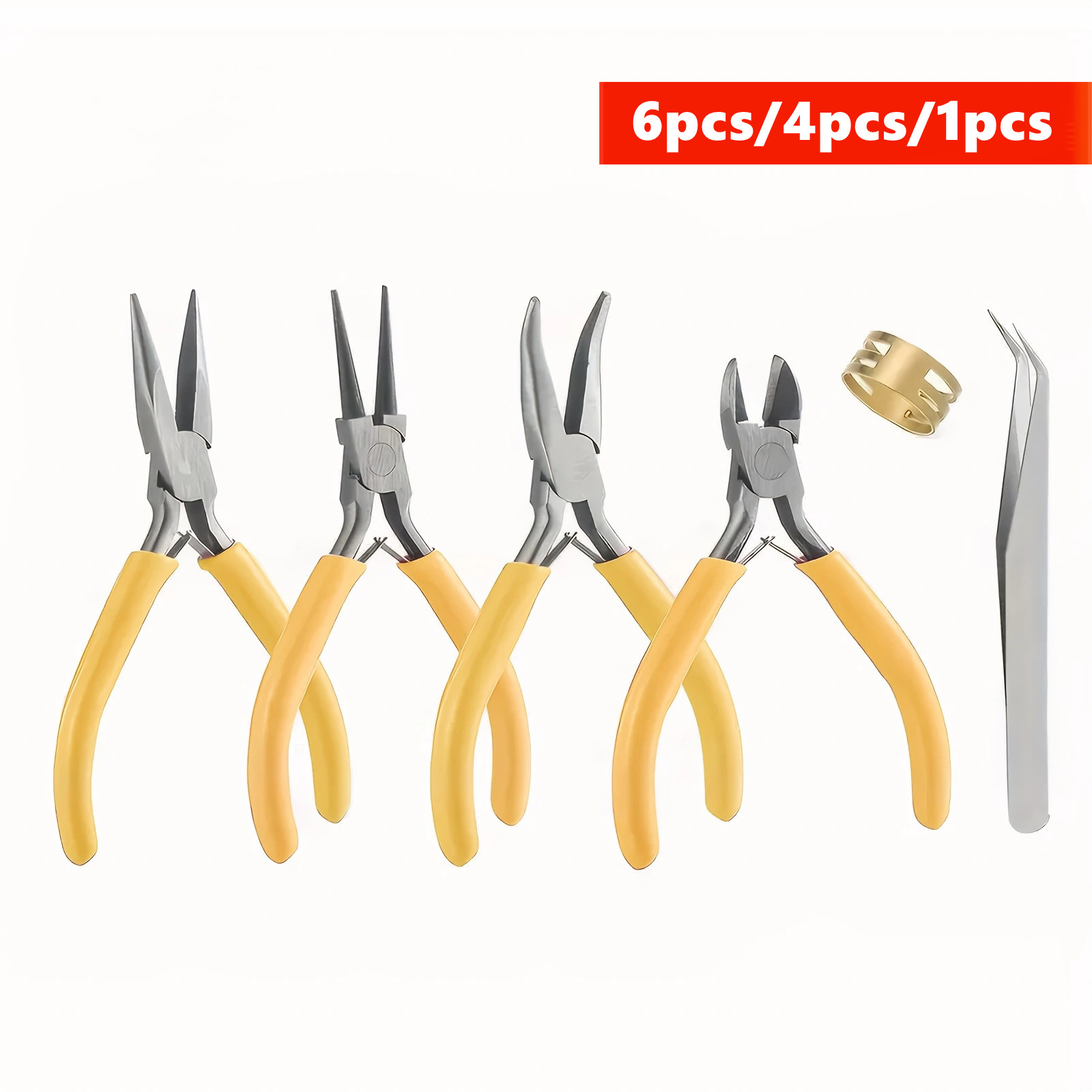Jewelry Making Loop Pliers - 6/4/1pcs Yellow Jewelry Making Pliers Set