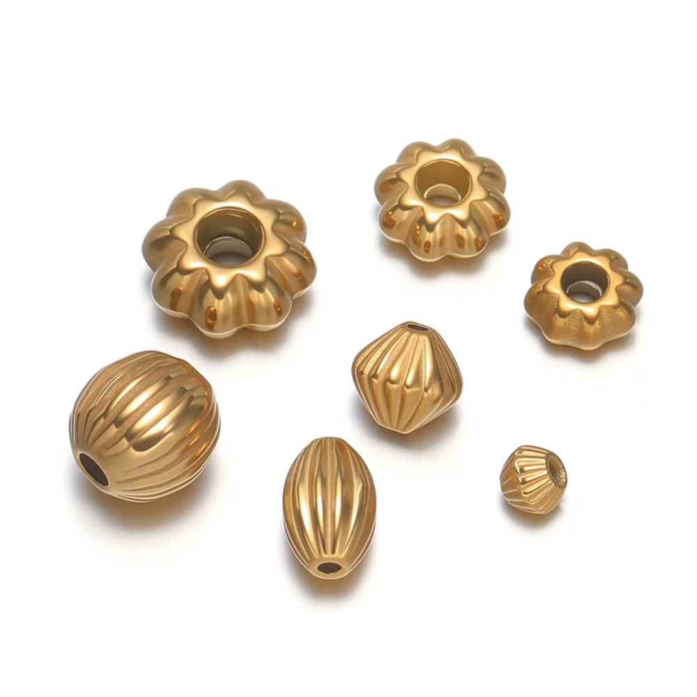Jewelry Making Supplies Wholesale - 20Pcs Stainless Steel Flower Bead Loose