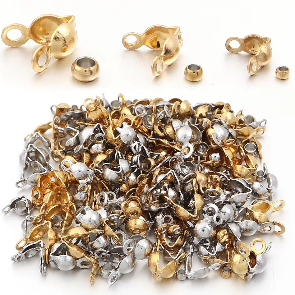 Jewelry Making Beads - 40-200pcs Stainless Steel Connector Clasp Crimp