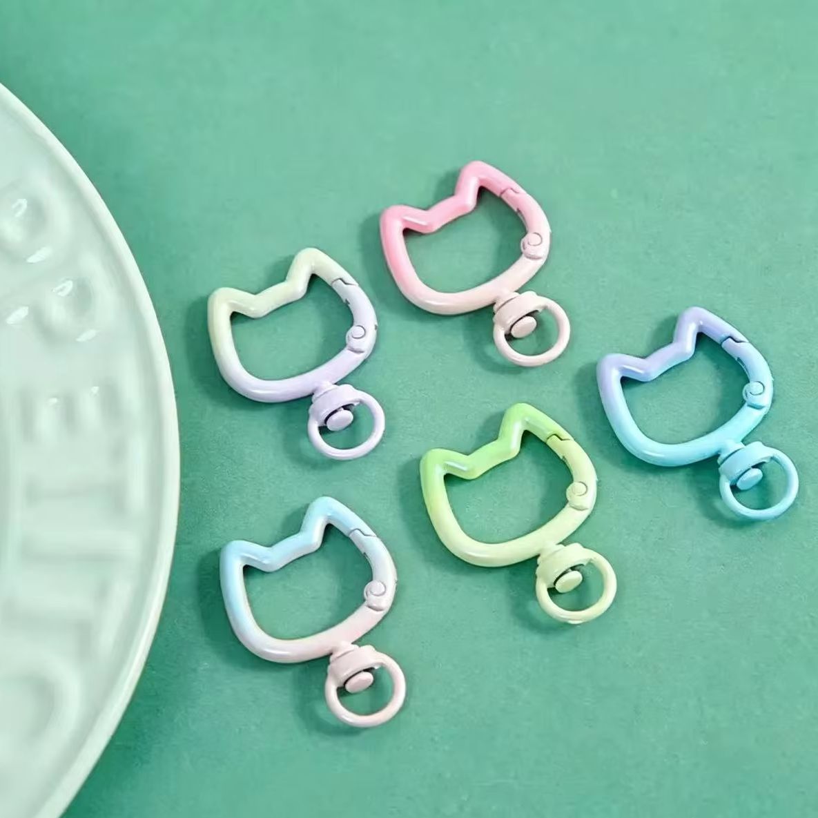 Jewelry Making Material - 5-10PCS Gradient Cute Cat Clasp Openable
