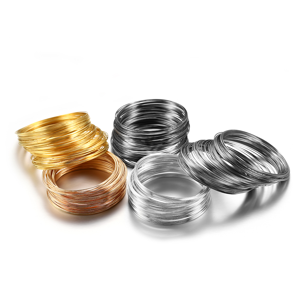 100 Loops/lot 0.6mm Silver Gol - огляд і ціна Memory Wire Bracelet