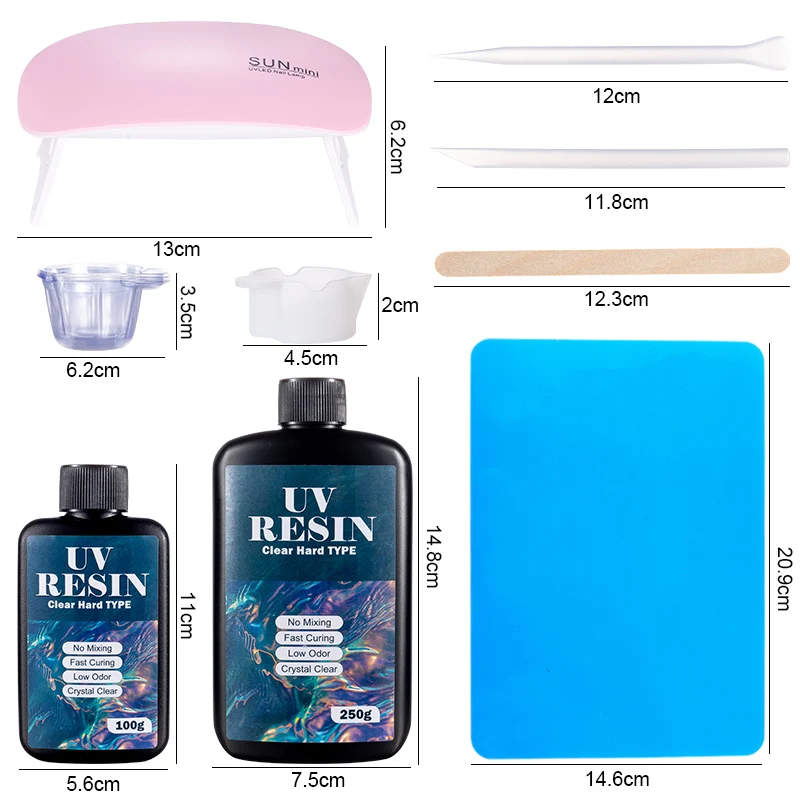 Hard UV Resin Glue Kit Fast Cu - огляд і ціна Jewelry Making Tool Kit