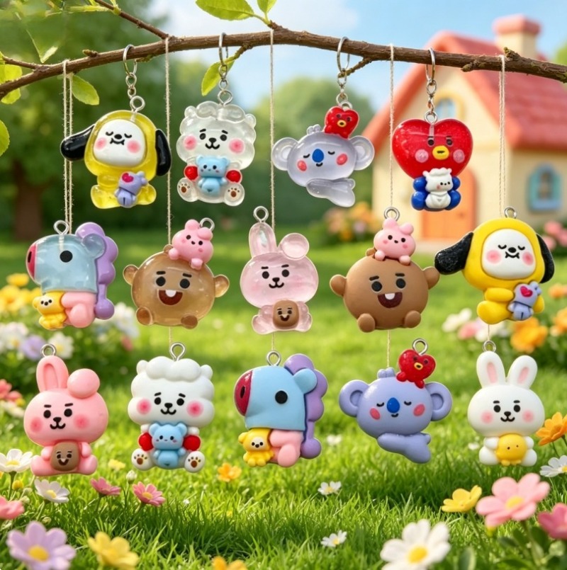 7pcs BT21 Resin Cartoon Charm  - огляд і ціна Jewelry Making Essentials