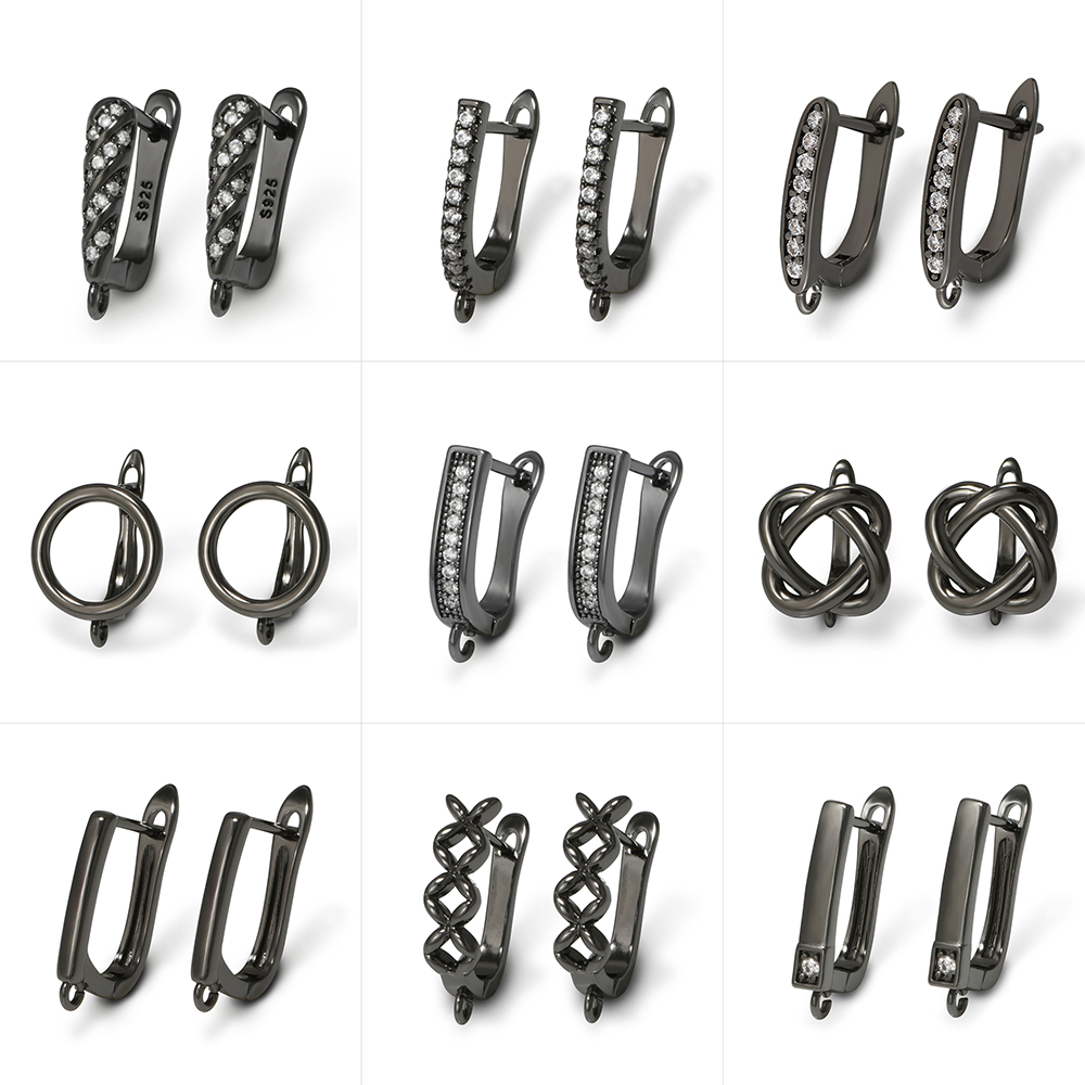 YANASI 1 Pair Gun Black  Brass - огляд і ціна Jewelry Making Material