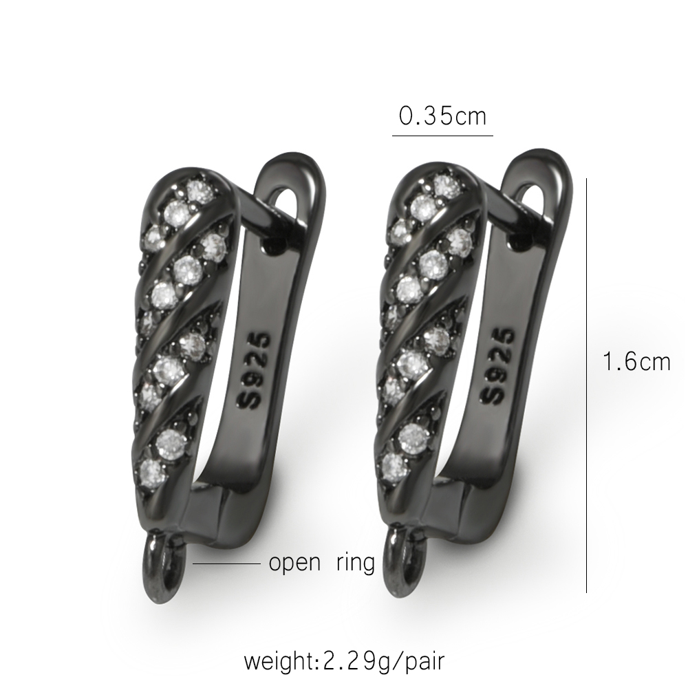 YANASI 1 Pair Gun Black  Brass - огляд і ціна Jewelry Making Material