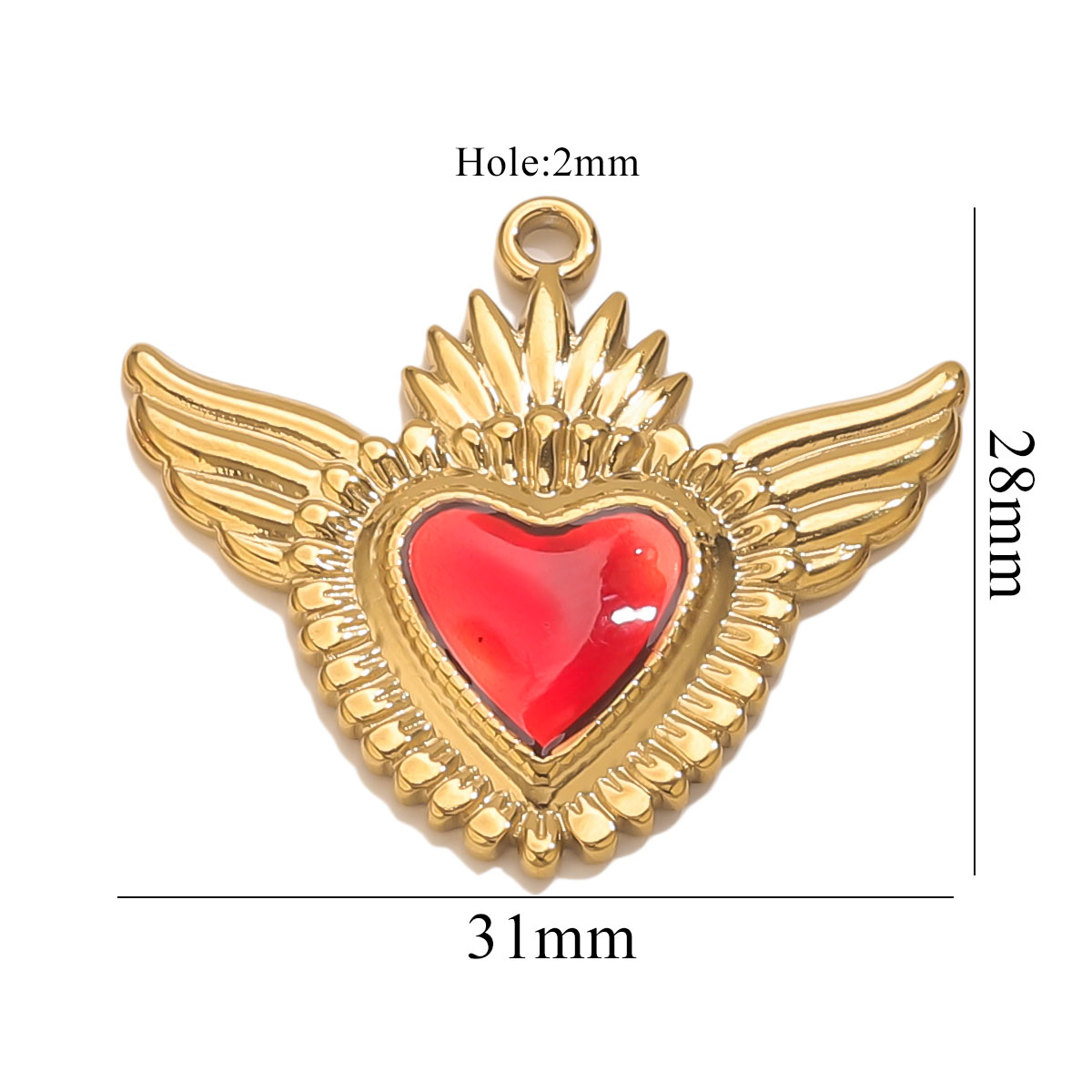 3pcs Stainless Steel Red Ename - огляд і ціна Jewelry Making Supplies Wholesale