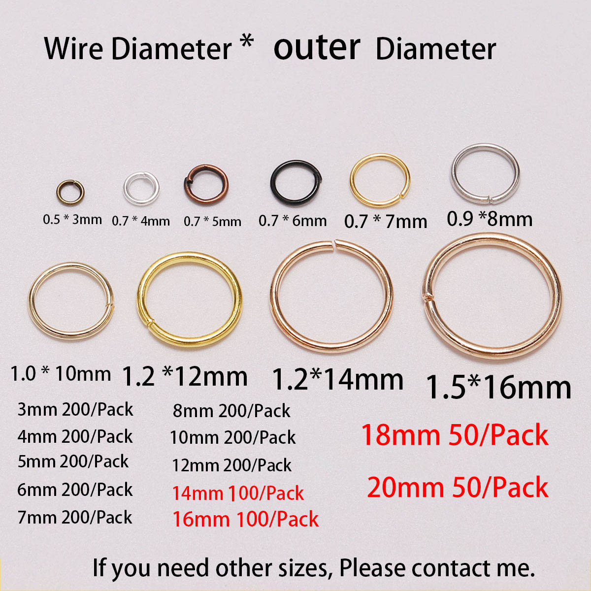 50/100/200pcs 3-20 mm Multi Si - огляд і ціна Jewelry Making Supplies Wholesale